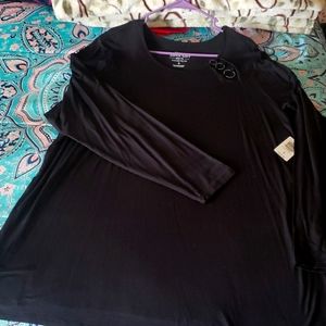 BNWT Torrid sz 4x long sleeve black top
